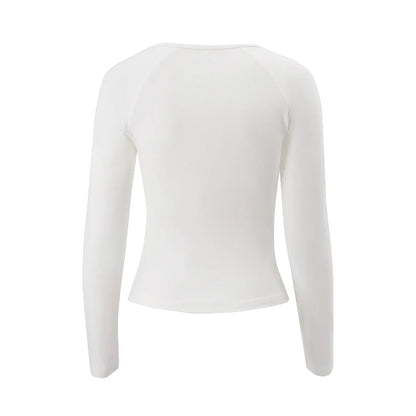 White Bodycon Long Sleeve Shirt