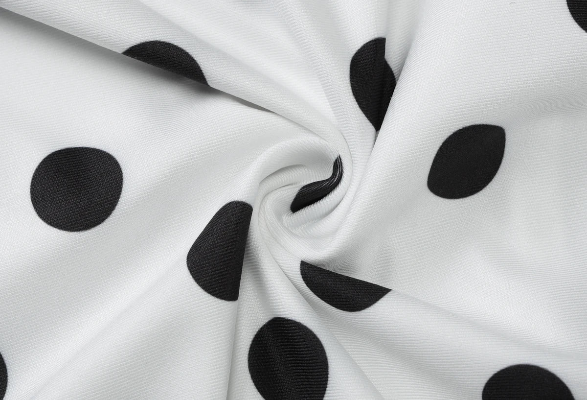 White Backless Slim Ruched Polka Dot Tank Top