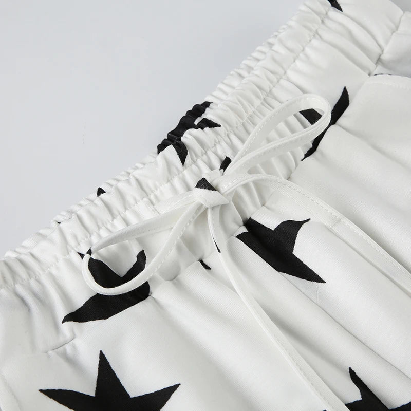 White Star Print Sweatpants