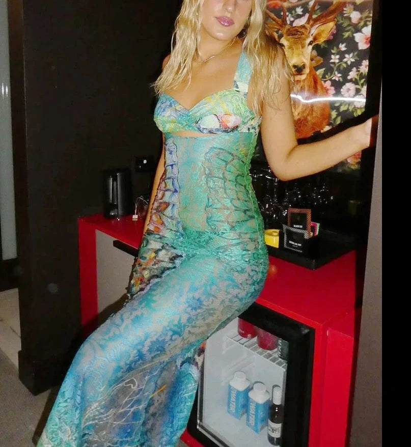 Green Bodycon Maxi Dress
