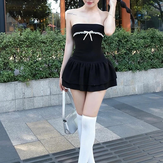Strapless Slim Backless Ruched Mini Dress