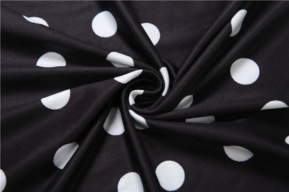 Black Backless Polka Dot Ruched Bodycon Midi Dress