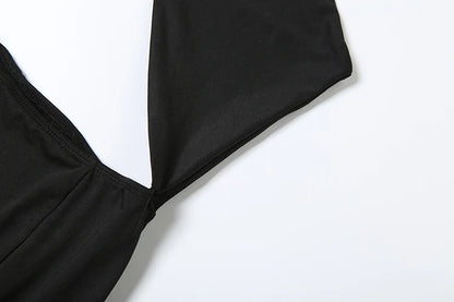Irregular Hollow Cross Knot Backless Maxi Dress