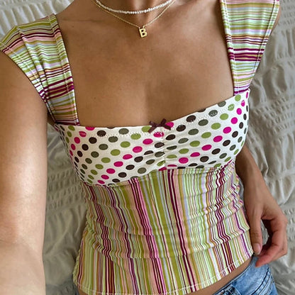 Bow Stripes Slim Top