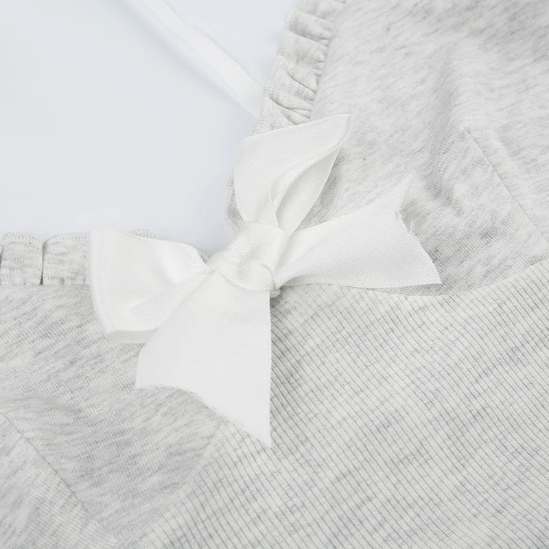 Lace Ruffles Bow Top