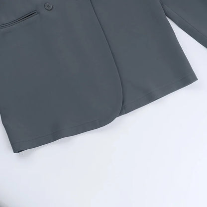 Notched Collar Floral Single Button Blazer