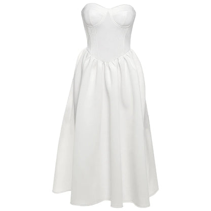 Backless Ruffles Bodycon Dress with Cleavage Wrap