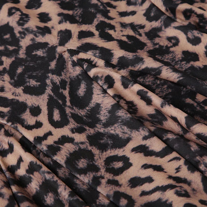 Leopard Print Patchwork Lace Dress