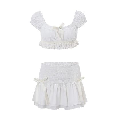 White Fluffy Slim Fit Two Piece Set