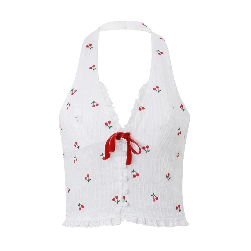 White Knitted Slim Fit Tank Top