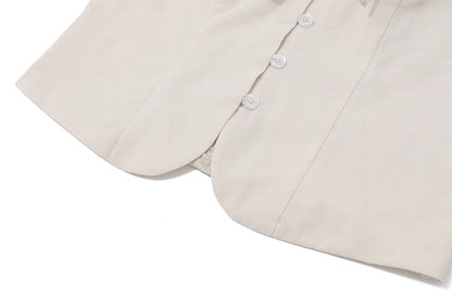 Khaki Sleeveless Slim Fit Vest