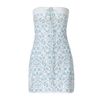 Floral Strapless Bodycon Mini Dress