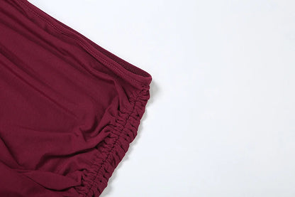 Shirring 3 Piece Set: See Through Halter Bra & Ruched Skirt