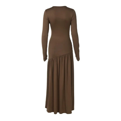 Long Sleeve Ruched Maxi Dress