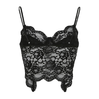 Black Lace Backless Bustier Crop Top