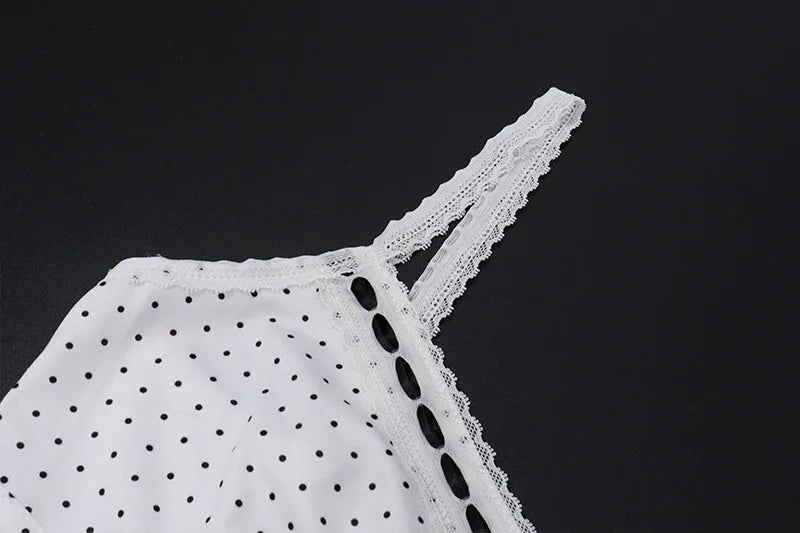 White Polka Dot Top and Long Skirt Two Piece Set