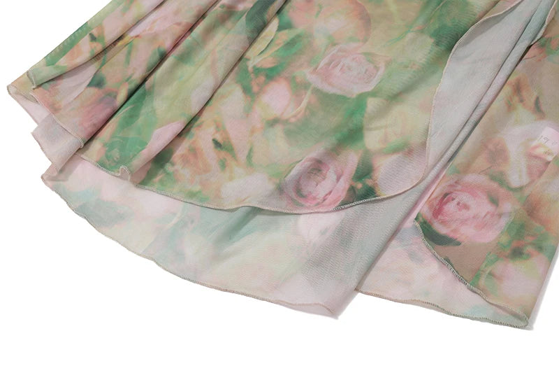 Green Floral Bodycon Split Maxi Dress