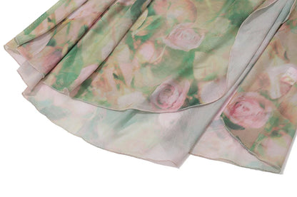 Green Floral Bodycon Split Maxi Dress
