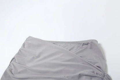 Irregular Ruched 2 Piece Set - Tank Top & Skirt