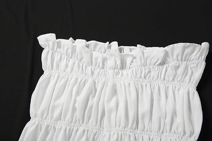 Chic Two Piece Ruched Ruffles Camisole and Shorts Set