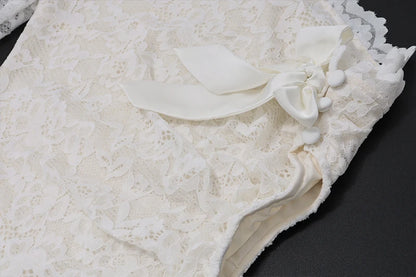 White Lace Hollow Out Sleeveless Sheath Maxi Dress