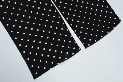 Black Polka Dot V-Neck Backless Maxi Dress