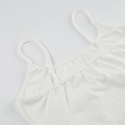 Lace Bow White Camisole - Cute Sleeveless Slim Crop Top
