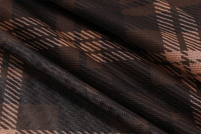 Brown Striped Plaid Slim Maxi Dress
