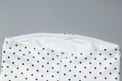 Polka Dot Strapless Mermaid Midi Dress