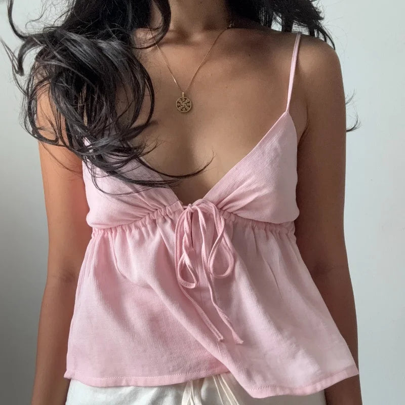 Off Shoulder V-Neck Backless Top