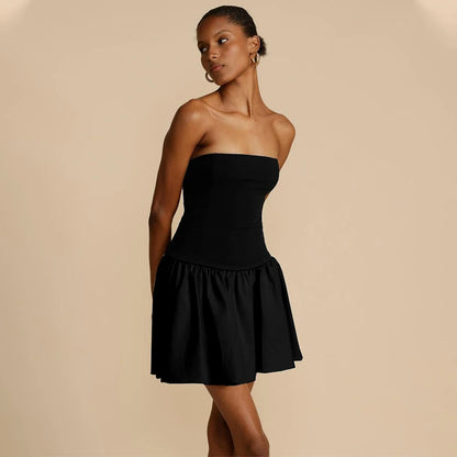 Off-Shoulder Bodycon Mini Dress Black A