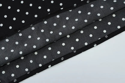 Black Polka Dot V-Neck Backless Maxi Dress