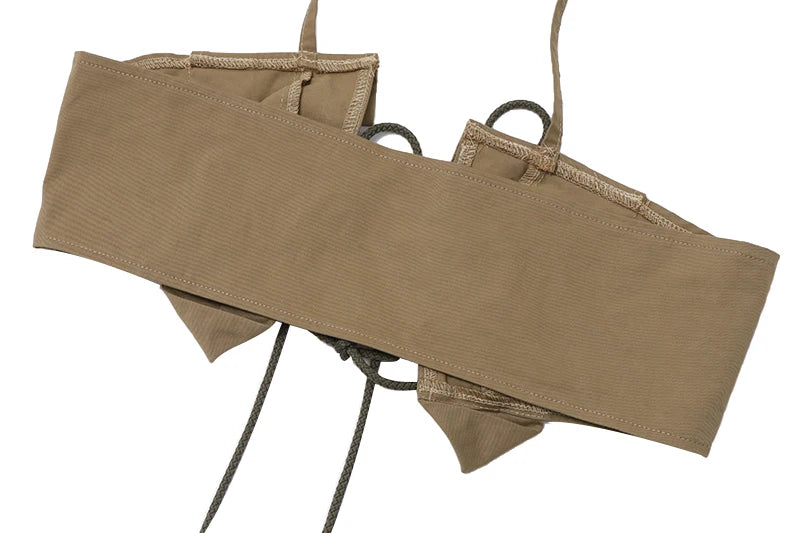 Khaki Strapless Hollow Out Crop Top