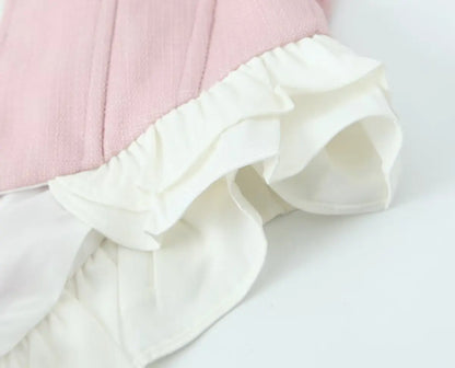 Sweet Patchwork Fish Bone Strapless Crop Top