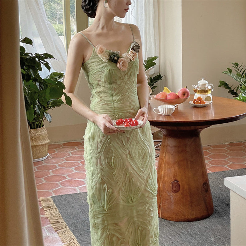 Fashion Ladies Green Sunny Dress