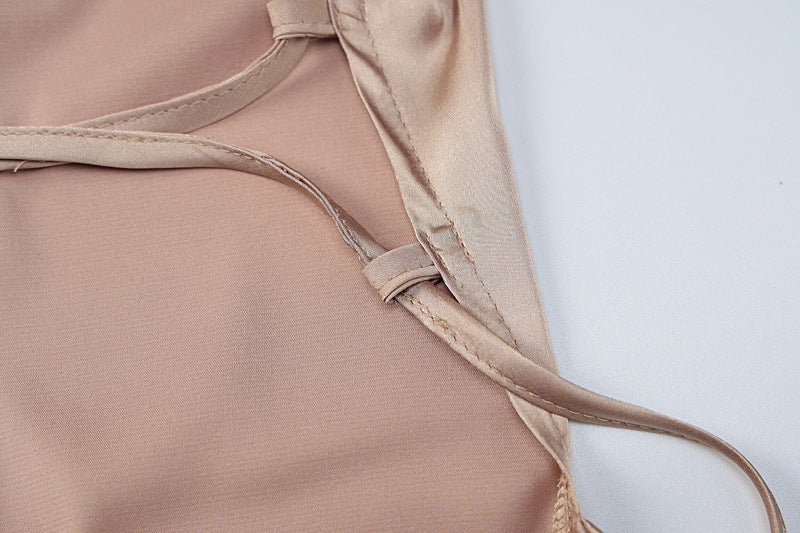 New Fashion Back Lace Up Slim Fit Split Dress
