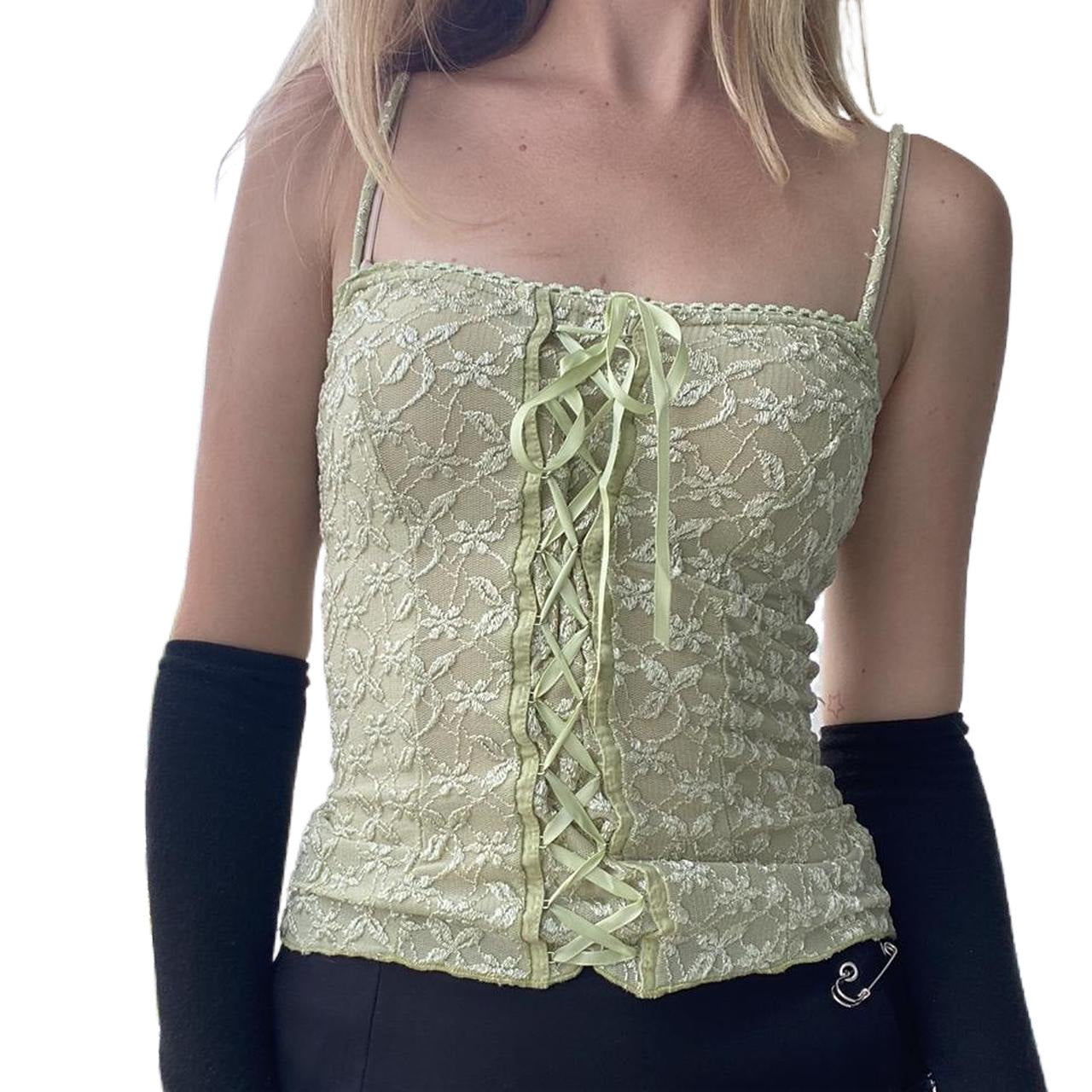 Small Sling Lace Stitching Tied Top