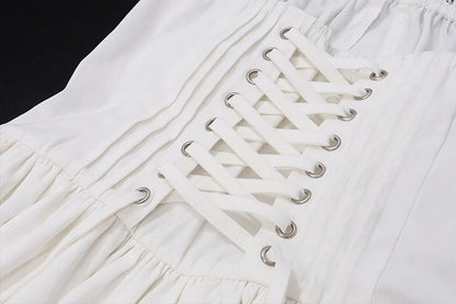 Elegant White Lace Backless Mini Dress