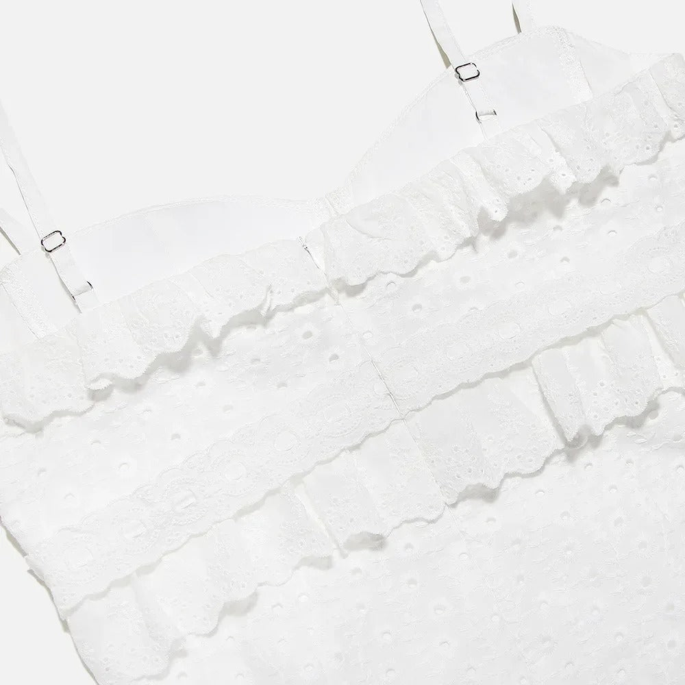 White Lace Bodycon Maxi Dress