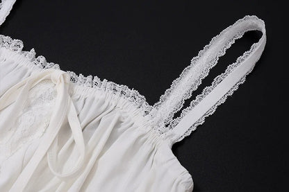 Elegant White Lace Backless Mini Dress