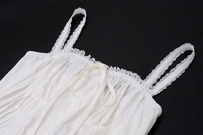 Elegant White Lace Backless Mini Dress