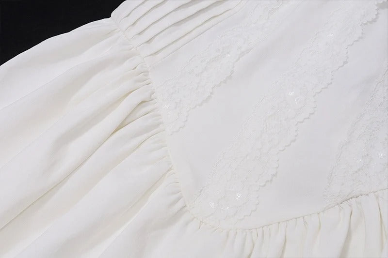 Elegant White Lace Backless Mini Dress