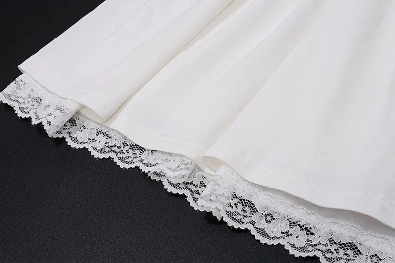 Elegant White Lace Backless Mini Dress