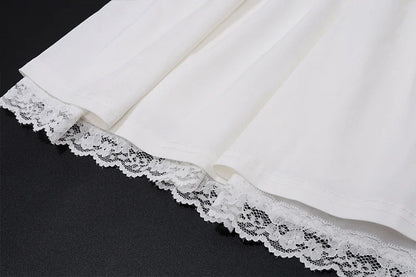 Elegant White Lace Backless Mini Dress