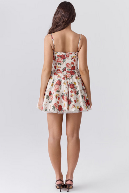 Floral Tulle A-Line Mini Dress