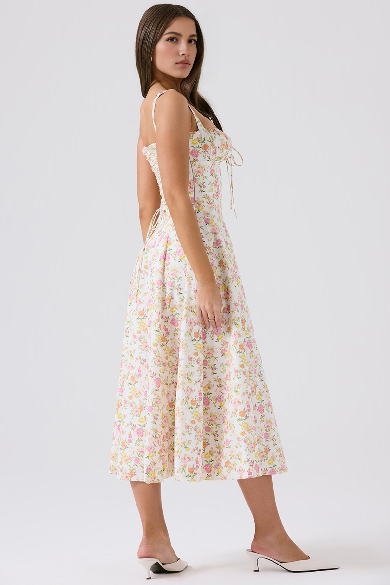 Ivory Slit Midi Sundress
