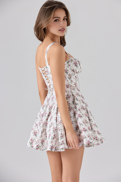 Floral High Waist Mini Dress