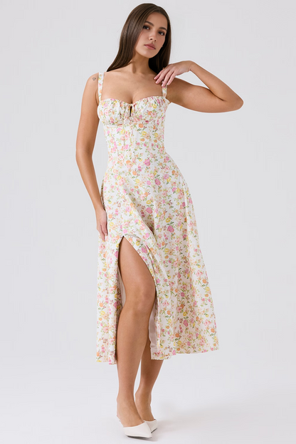 Ivory Slit Midi Sundress