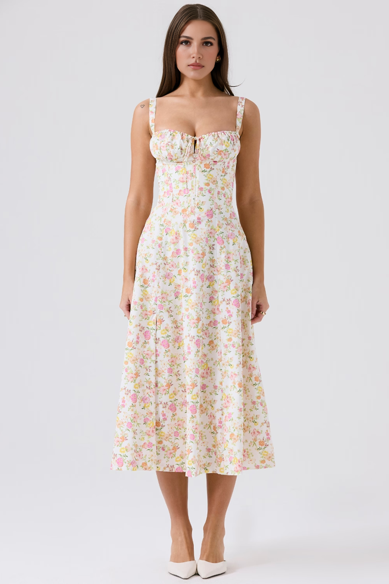 Ivory Slit Midi Sundress