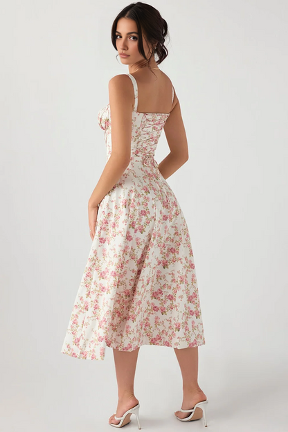 Pink Slit Midi Sundress